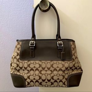 COACH Signature C Large Brown Carryall Tote